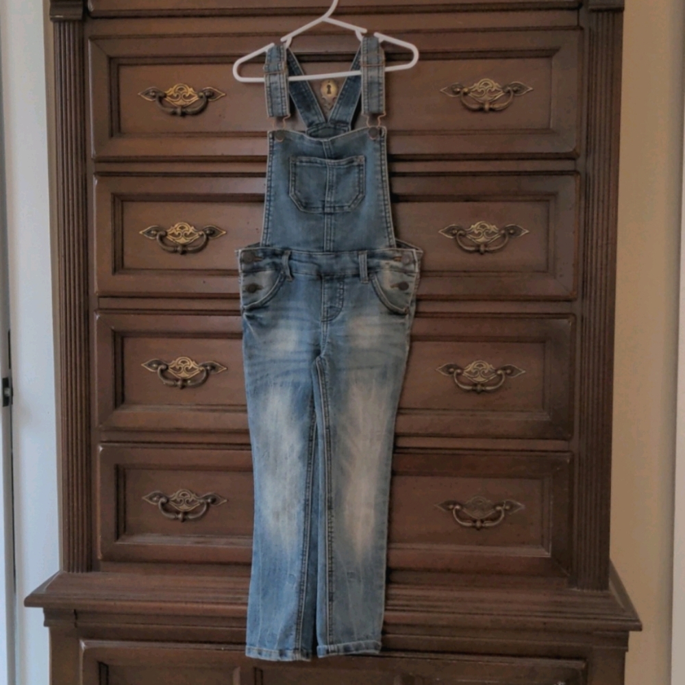Girls' denim overalls